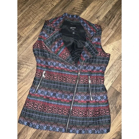 Insight NWOT Embroidery Zip Vest 12 boho classic embroidered fall top casual - Picture 2 of 6